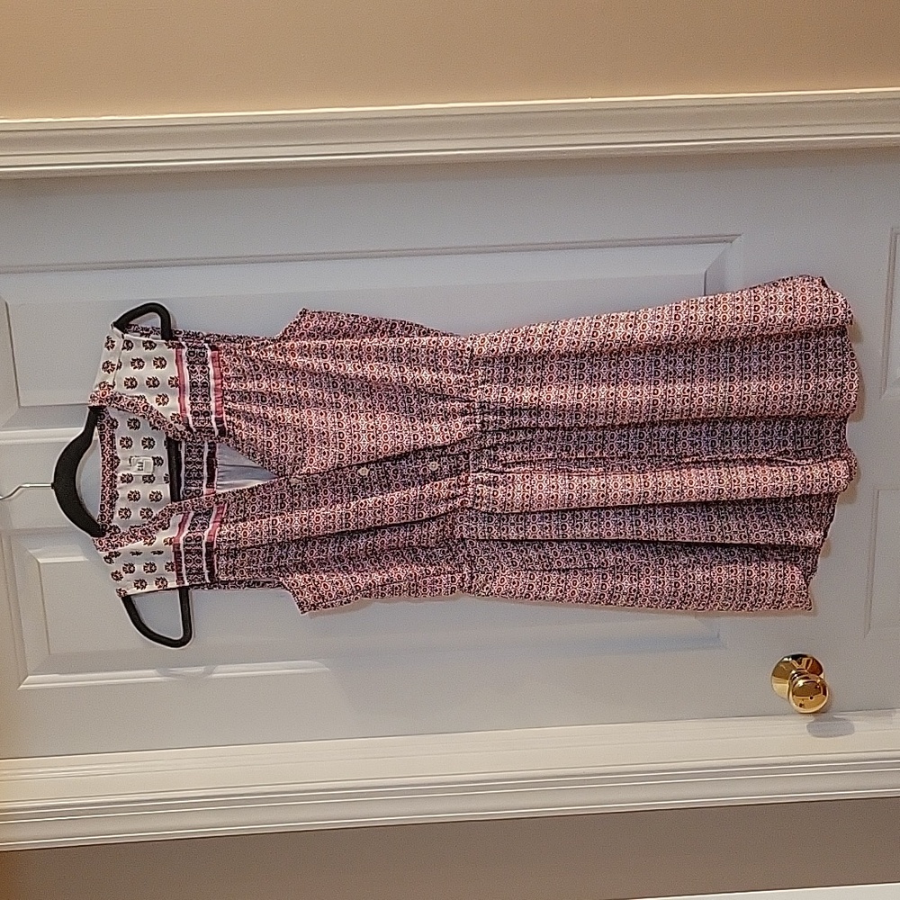 Gap medallion white pink  blue sleeveless dress small